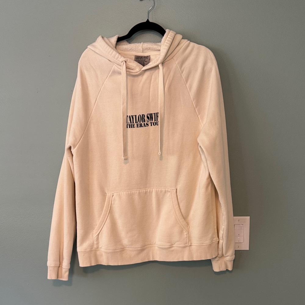 Taylor Swift Cream Pullover Hoodie with Center Chest Logo